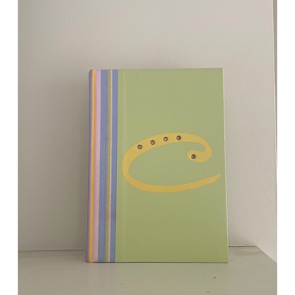 Vintage Claires Y2K Journal Notebook Lime Green Rhinestone Logo Striped‎ Spine